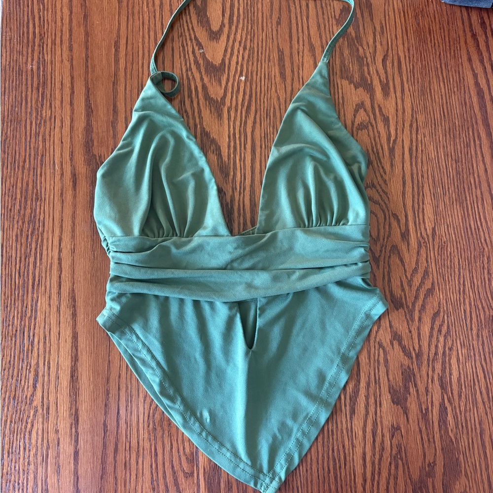 Tiger Mist Olive Green Top